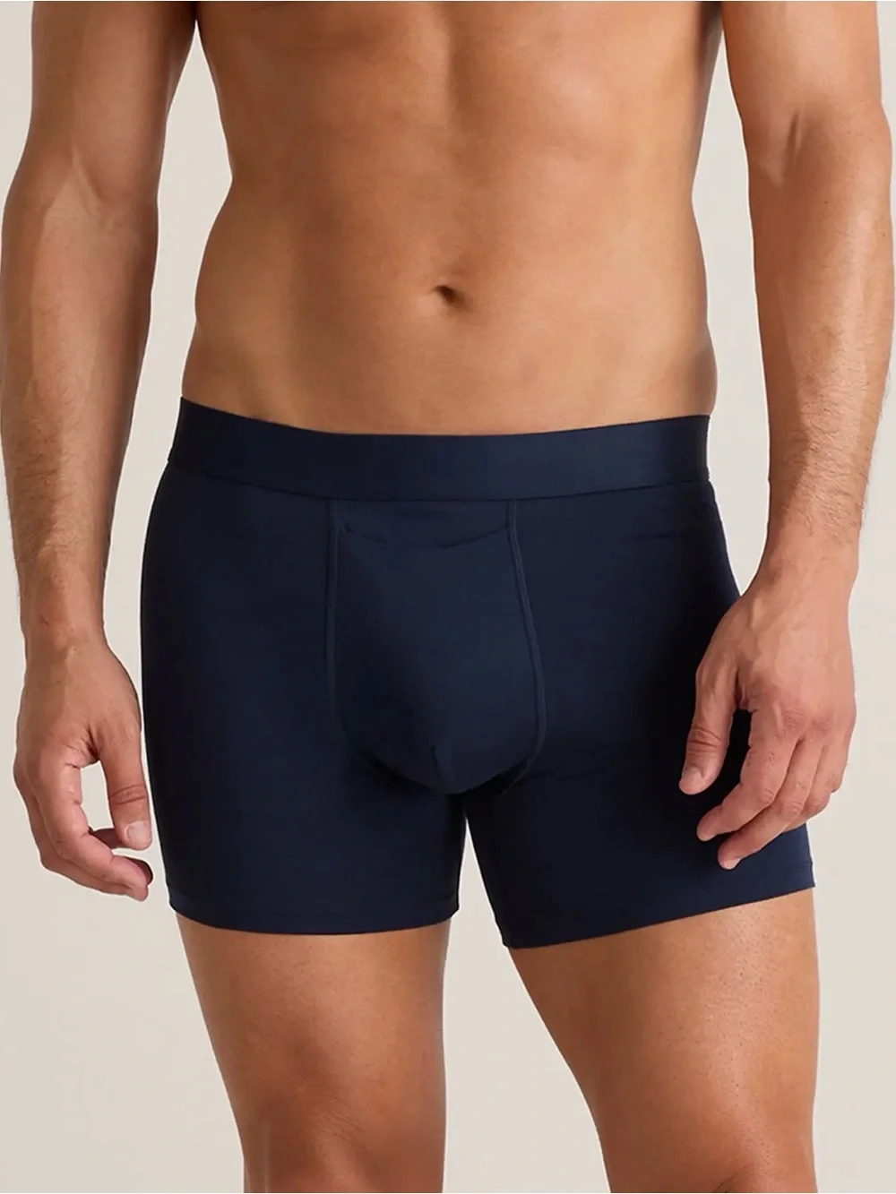 Quince Navy Blue Men's Organic Cotton Stretch Boxer Briefs - 2 Pack Sz L